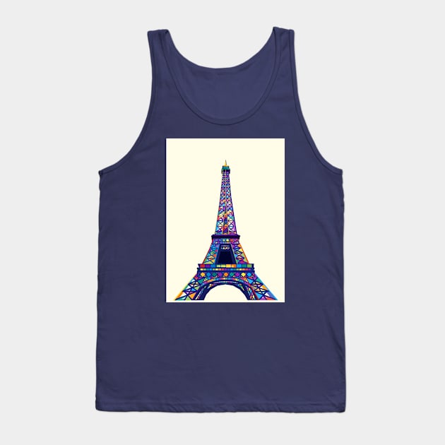 Eiffel Tower Wpap Art Tank Top by Pure Touch